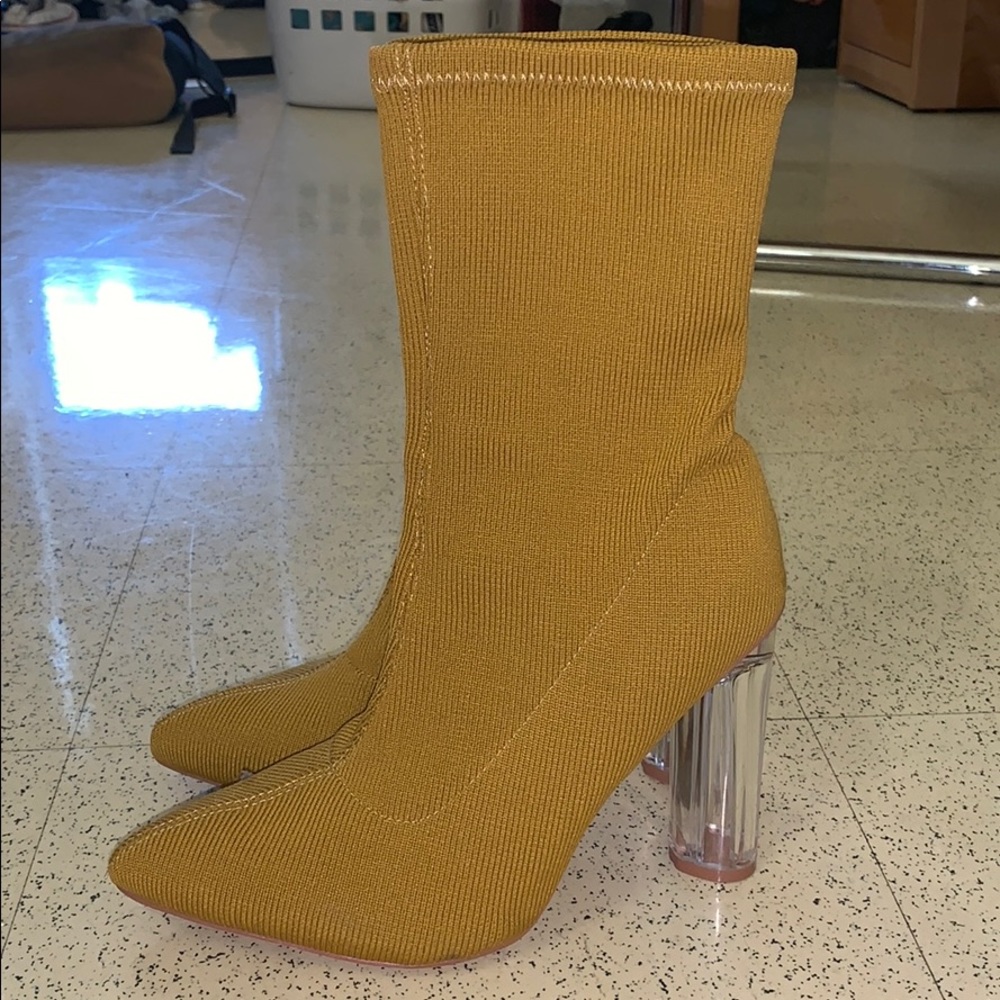 Yellow Heeled Boots Fashion Nova